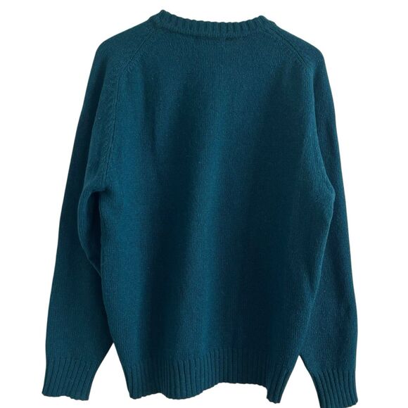 Vintage 100% Wool Pullover Sweater Mens L Green Heritage Preppy Grandpa Comfy - Picture 2 of 8